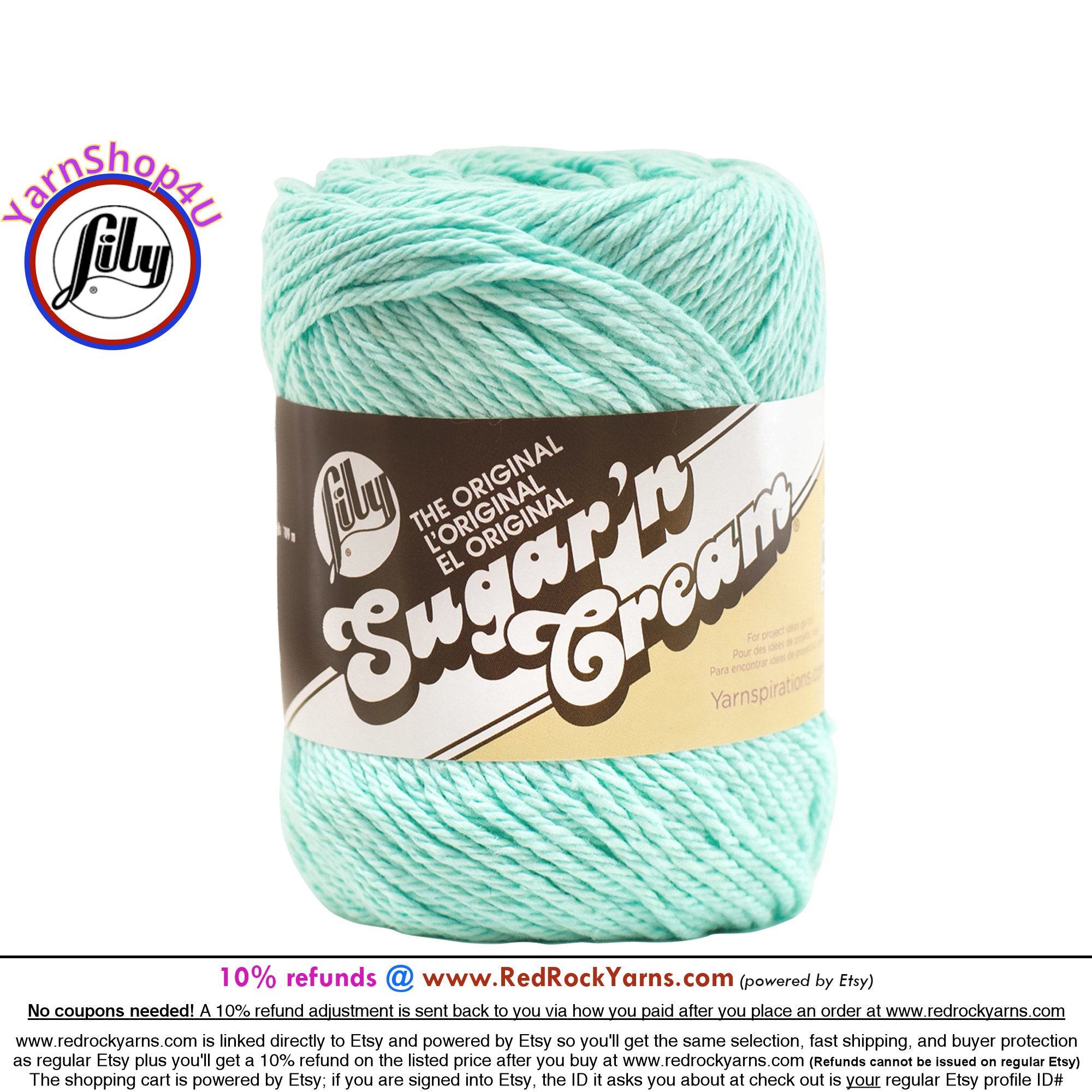 Lily Sugar'N Cream Hot Blue Yarn - 6 Pack of 71g/2.5oz - Cotton - 4 Medium  (Worsted) - 120 Yards - Knitting/Crochet