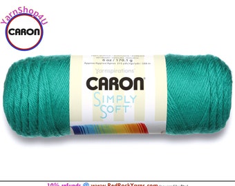 COOL GREEN - Caron Simply Soft 6oz / 315yds (170g / 288m) 100% Acrylic yarn. Item H970039770