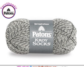 GRAY MARL - Patons Kroy Socks Yarn is 1.75oz | 166yds Super Fine Weight (1) Sock Yarn. A Blend of 75/25% Wool/Nylon (50g | 152m)