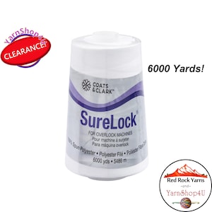 6000 yards - Coats & Clark Dual Duty SureLock Serging Thread. Choose White or Black. #6116 40% off!