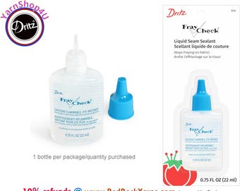 Fray Check Liquid Seam Sealant - Prevents unfinished fabric edges from fraying. 0.75 fl ounces. Dritz #674