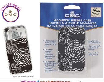 DMC Magnetic Needle Case - Slides open. Easy open and close slide top. Strong Magnet holds needles securely inside case. #6140/3