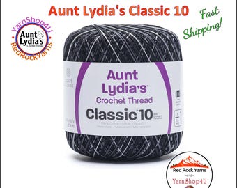 BLACK PINSTRIPES - Aunt Lydia's Classic 10 Crochet Thread. 300yds. Item #154-8561