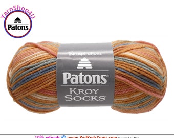 MID CENTURY STRIPES - Patons Kroy Socks Yarn is 1.75oz | 166yds Super Fine Weight (1) Sock Yarn. 75/25% Wool/Nylon (50g | 152m) Color 55730