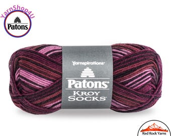 AMETHYST STRIPES - Patons Kroy Socks Yarn is 1.75oz | 166yds Super Fine Weight (1) Sock Yarn. A Blend of 75/25% Wool/Nylon (50g | 152m)