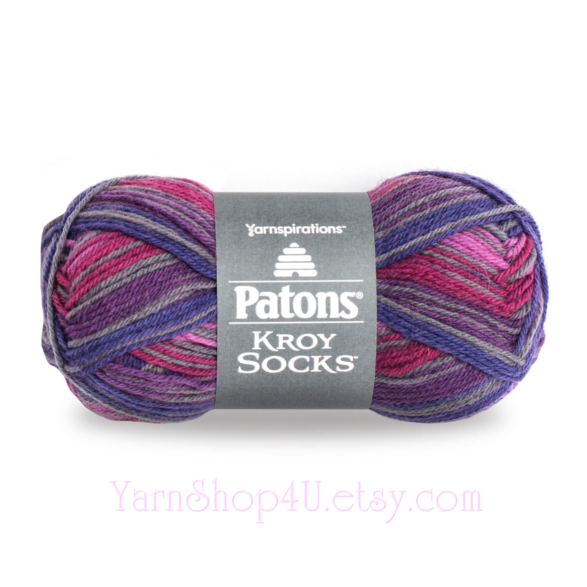 PURPLE HAZE Patons Kroy Socks Yarn is 1.75oz 166yds Super Fine