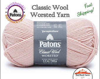 BLUSH - Patons Classic Wool Worsted Yarn Medium Weight (4). 100% wool yarn. 3.5oz | 194 yards (100g | 177m)
