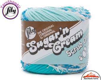 SPRING BLUE Lily Scrub Off - 2.6oz | 106yds of Lily Sugar'n Cream 100% Textured Cotton Yarn