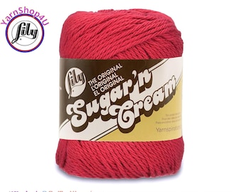 RED - 2.5oz | 120yd The Original Lily Sugar N Cream 100% Cotton Yarn (2.5 ounce / 120 yards)