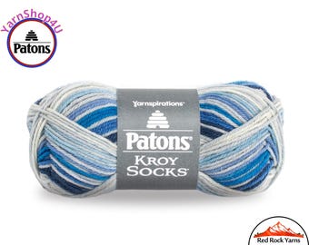 COASTAL STRIPES - Patons Kroy Socks Yarn is 1.75oz | 166yds Super Fine Weight (1) Sock Yarn. A Blend of 75/25% Wool/Nylon (50g | 152m)