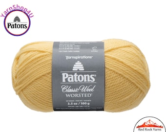SOFT SUNSHINE - Patons Classic Wool Worsted Yarn Medium Weight (4). 100% wool yarn. 3.5oz | 194 yards (100g | 177m)