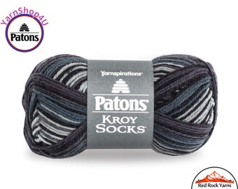 TOURMALINE STRIPES - Patons Kroy Socks Yarn is 1.75oz | 166yds Super Fine Weight (1) Sock Yarn. A Blend of 75/25% Wool/Nylon (50g | 152m)