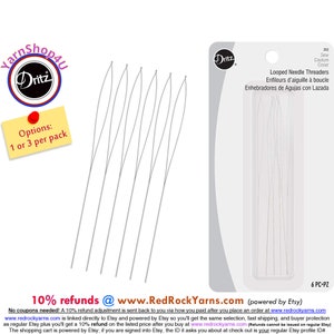 Dritz Looped Needle Threaders. 6 wire threaders per package. 4-1/8&quot; long. #252