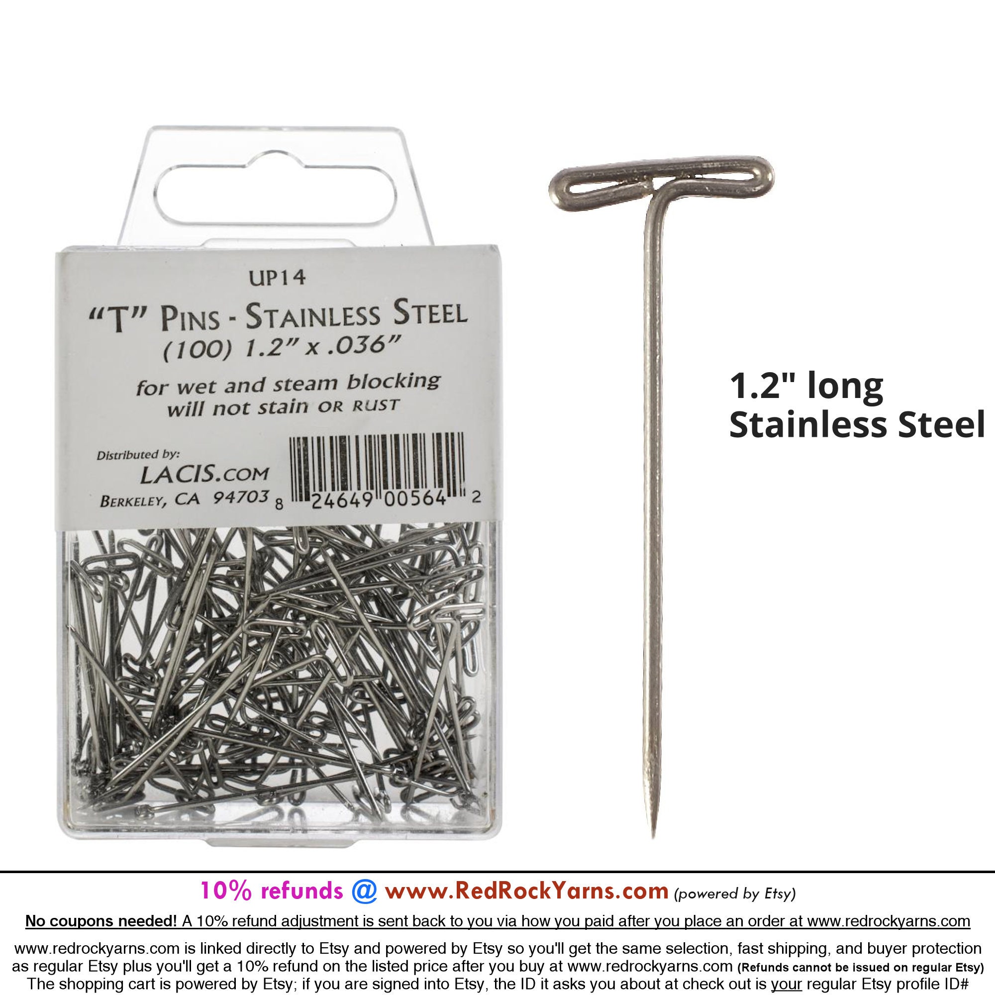  STOBOK 100pcs Wig T-pin Crochet Stainless Steel Office