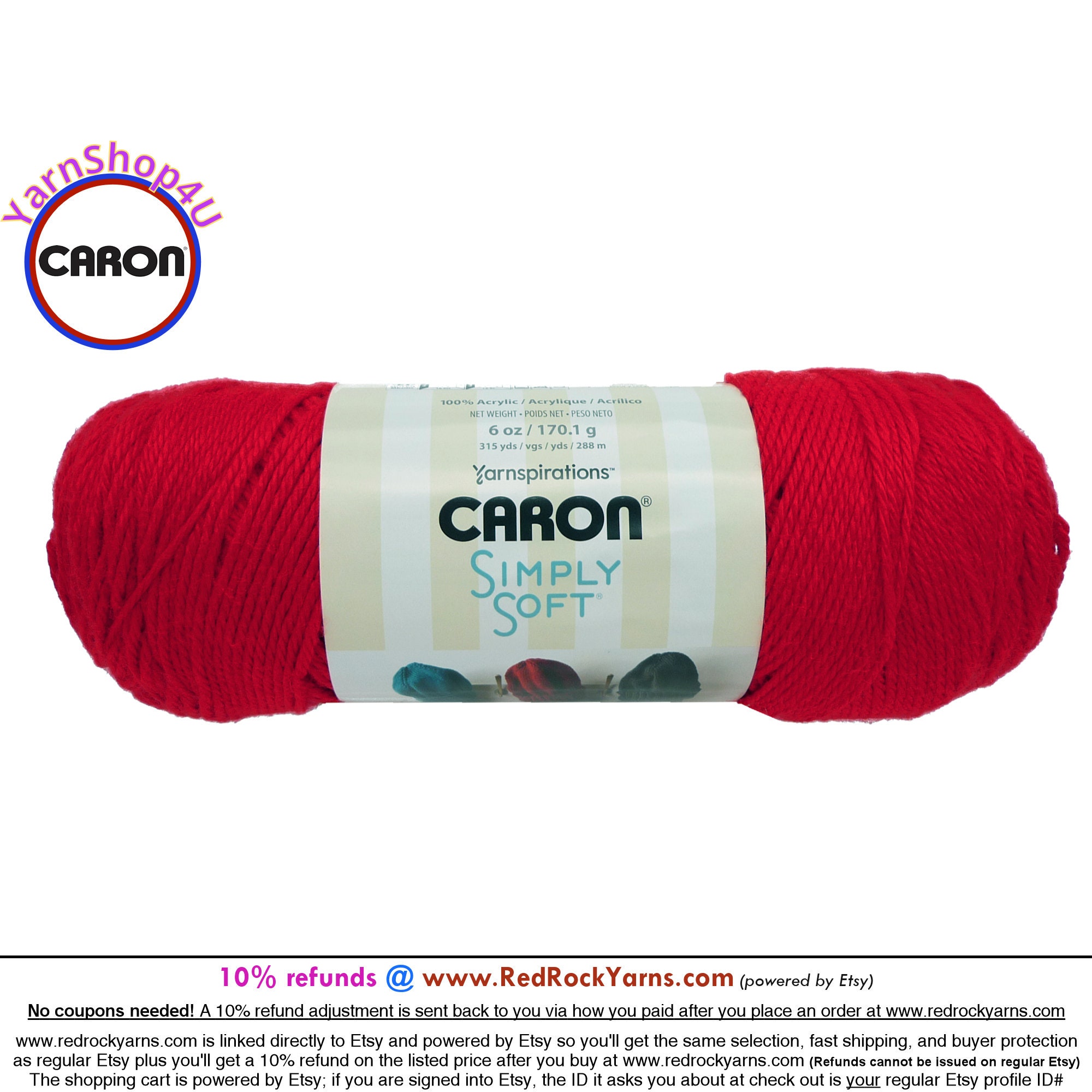 Caron Simply Soft #4 Medium Acrylic Yarn, Cool Green 6oz/170g, 315 Yards (9 Pack)