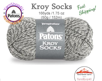 GRAY MARL - Patons Kroy Socks Yarn is 1.75oz | 166yds Super Fine Weight (1) Sock Yarn. A Blend of 75/25% Wool/Nylon (50g | 152m)