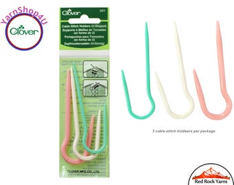 3 Clover U-Shaped Clover Cable Stitch Holder for regular size yarn, Hard Plastic Cable Holder, hook stitch holder, Knitting Accessories #341