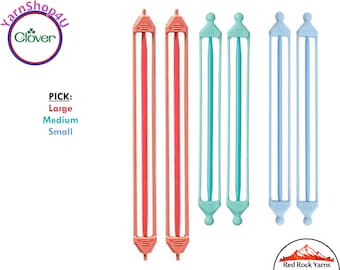 Clover Double Ended Stitch Holders. Pick your Size! Blue: smaller needles, Green/Orange larger needles w/ 2 lengths. Clover #351, 3006, 352