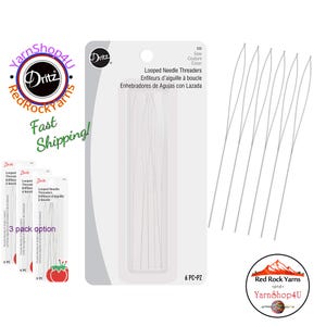 Dritz Looped Needle Threaders. 6 wire threaders per package. 4-1/8" long. #252