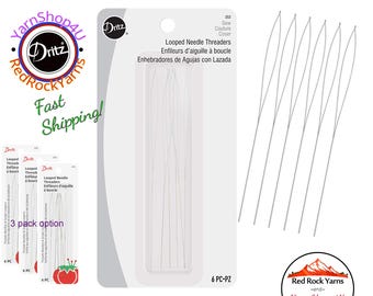 Dritz Looped Needle Threaders. 6 wire threaders per package. 4-1/8" long. #252