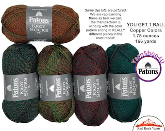 CLOVER COLORS - Patons Kroy Socks FX Yarn is 1.75oz | 166yds Super Fine Weight (1) Sock Yarn. A Blend of 75/25% Wool/Nylon (50g | 152m)