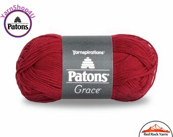 CARDINAL Patons Grace yarn Light weight #3. 100% Mercerized Cotton, 1.75 oz | 136 yards (50 g | 125 m) Color #62705