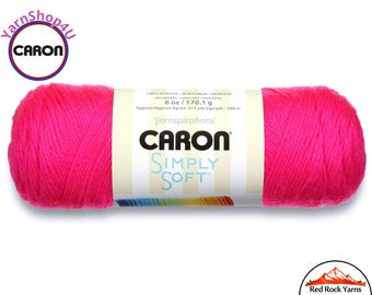 NEON PINK - Caron Simply Soft 6oz / 315yds (170g / 288m) 100% Acrylic yarn. Item H970039775