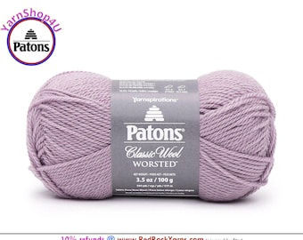 MISTY LAVENDER - Patons Classic Wool Worsted Yarn Medium Weight (4). 100% wool yarn. 3.5oz | 194 yards (100g | 177m)