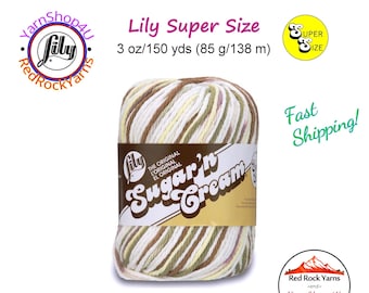WOODED MOSS Super Size 3oz | 143yds. 100% Cotton yarn. Original Lily Sugar N Cream (3 ounces | 143 yards). Color #19007