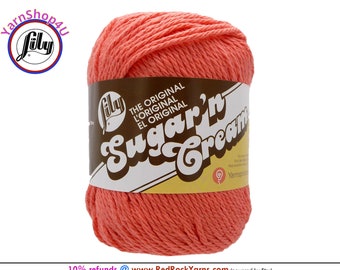 TANGERINE - 2.5oz | 120yd The Original Lily Sugar N Cream 100% Cotton Yarn (2.5 ounce / 120 yards)