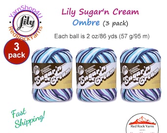 MOONDANCE 3 Pack! 2oz | 95yds. Lily Sugar N Cream The Original 100% Cotton Yarn. 2 ounces / 95 yards ea. 3 skeins Bulk Buy!