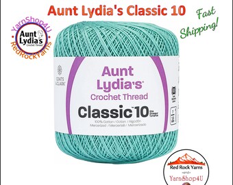 AQUA - Aunt Lydia's Classic 10 Crochet Thread. 350yds. Color #154-0450