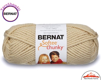 LINEN Bernat Softee Chunky Yarn Super Bulky Yarn. 3.5oz | 108yds | 100% Acrylic Yarn. Item 16112828021