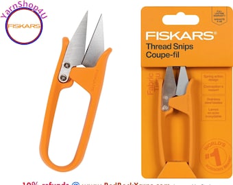 FISKARS Premium Thread Snips - Large snips with Spring Action Sharp Stainless Steel Blades. For Fabric, Thread, Floss and Yarn. #140160
