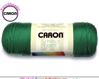 KELLY GREEN - Caron Simply Soft 6oz / 315yds (170g / 288m) 100% Acrylic yarn. Item H970039769