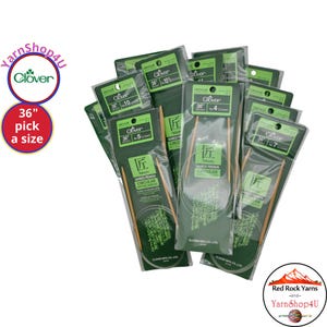 Clover Takumi 36 inch Bamboo Circular Knitting Needles. Pick from Size 0 to 19 (2mm-15mm). Premium 36&quot; fixed Bamboo Needles. [ART 3016/36]