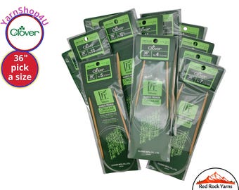 Clover Takumi 36 inch Bamboo Circular Knitting Needles. Pick from Size 0 to 19 (2mm-15mm). Premium 36" fixed Bamboo Needles. [ART 3016/36]