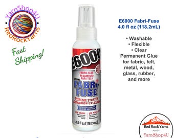 E6000 Fabri-Fuse 4.0 fl oz bottle. Washable, Flexible, Clear, Permanent Glue for fabric, felt, metal, wood, glass, rubber and much more