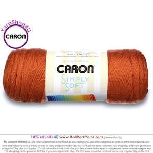 PUMPKIN - Caron Simply Soft 6oz / 315yds (170g / 288m) 100% Acrylic yarn. Item H970039765