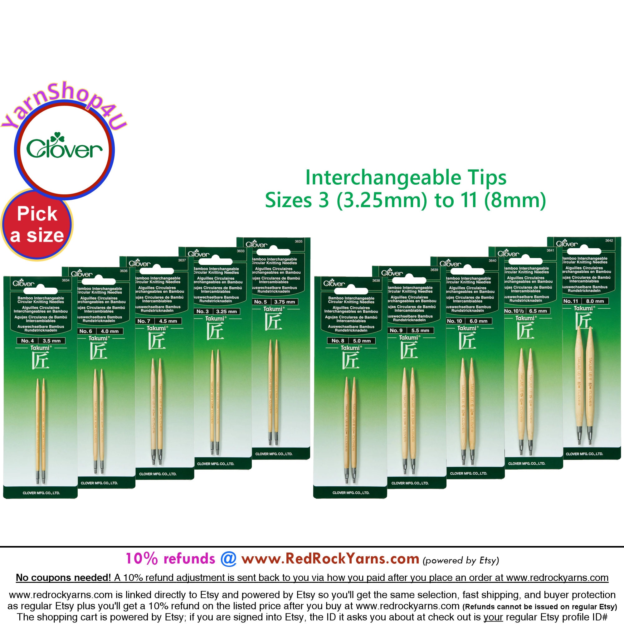 Interchangeable Knitting Needles No. 3 (3.25mm) – Clover Needlecraft, Inc.