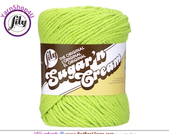 HOT GREEN - 2.5oz | 120yd The Original Lily Sugar N Cream 100% Cotton Yarn (2.5 ounce / 120 yards)
