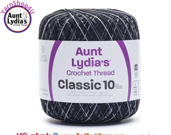 BLACK PINSTRIPES - Aunt Lydia's Classic 10 Crochet Thread. 300yds. Item #154-8561