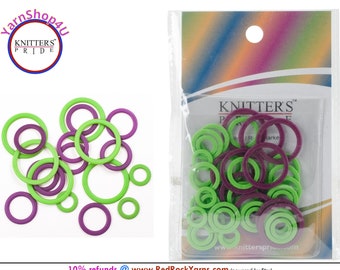 Knitter's Pride Stitch Markers 50 pieces: 20 Small, 20 medium, 100 Large in a Vinyl Pouch. Closed Ring Stitch Markers. #800171