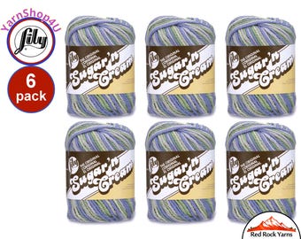 COUNTRYSIDE OMBRE 6 Pack! 2oz | 95yds each. Lily Sugar N Cream The Original 100% Cotton Yarn. 6 skein bag = Bulk Buy!