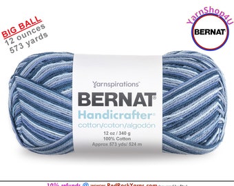 BLUE CAMO - 12oz | 573 yard! Bernat Handicrafter Big Ball 100% Cotton Yarn. Item 16203433136