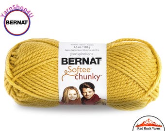 GLOWING GOLD Bernat Softee Chunky Yarn Super Bulky Yarn. 3.5oz | 108yds | 100% Acrylic Yarn. Item 16112828607