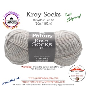 SEASHELL COLORS - Patons Kroy Socks FX Yarn is 1.75oz | 166yds Super Fine Weight (1) Sock Yarn. A Blend of 75/25% Wool/Nylon (50g | 152m)
