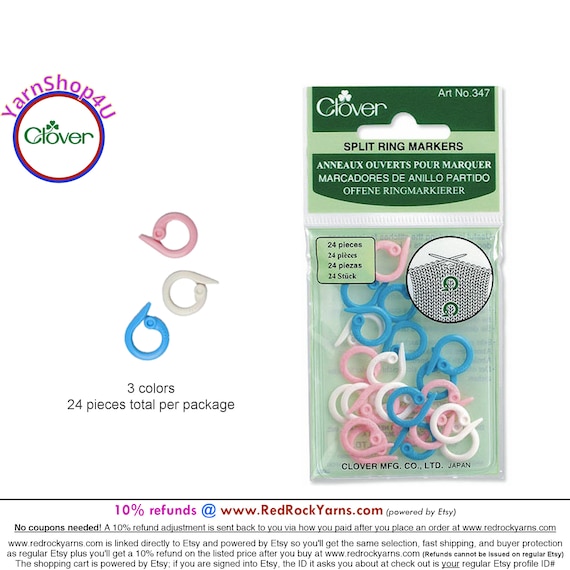 24pc Clover Split Ring Stitch Markers, Plastic Stitch Markers, Quality  Split Stitch Holders, Plastic Stitch Marker, Split Stitch Marker 347 