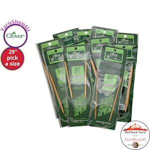 Clover Takumi 29 inch Bamboo Circular Knitting Needles. Pick from Size 0 to 19 (2mm-15mm). Premium 29" fixed Bamboo Needles. [ART 3016/29]