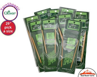 Clover Takumi 29 inch Bamboo Circular Knitting Needles. Pick from Size 0 to 19 (2mm-15mm). Premium 29" fixed Bamboo Needles. [ART 3016/29]